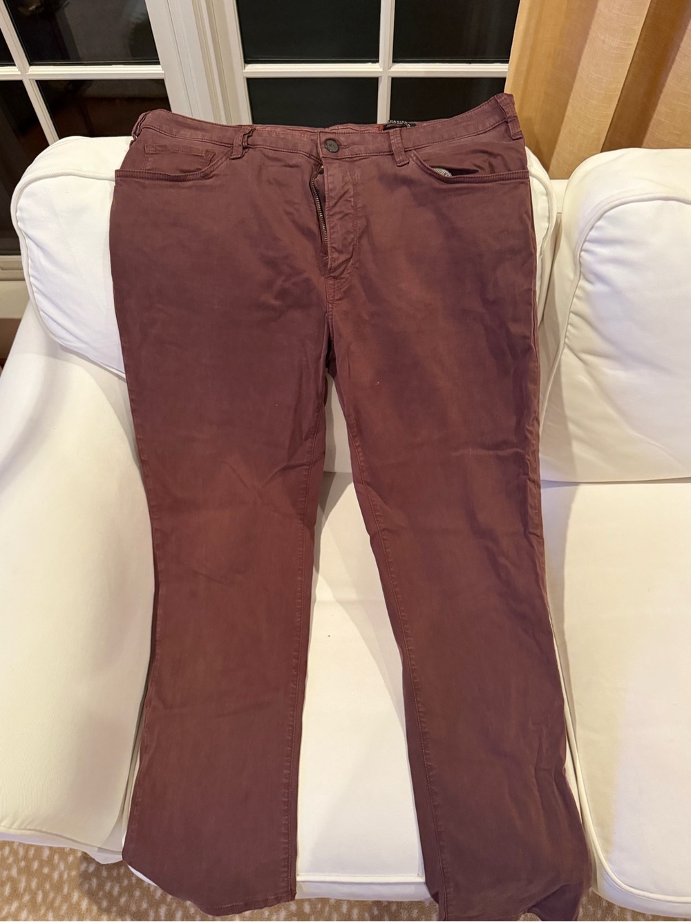 34 Heritage Charisma Men's Slim Burgundy Chinos Pants